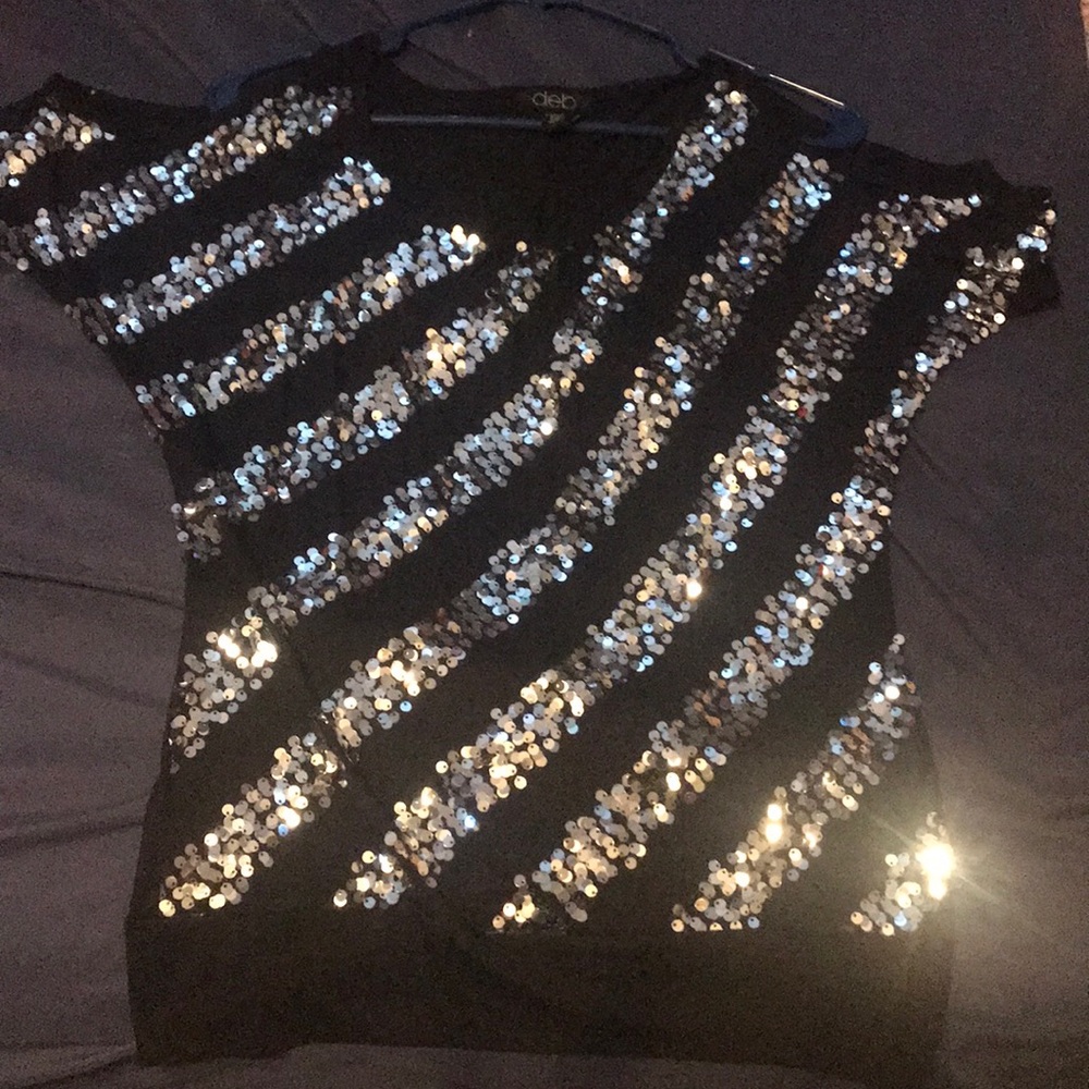 Striped sequins shirt